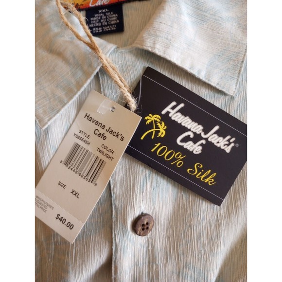 Havana Jack's Cafe 100% Silk Men's Hawaiian Shirt Size XXL - Picture 4 of 9